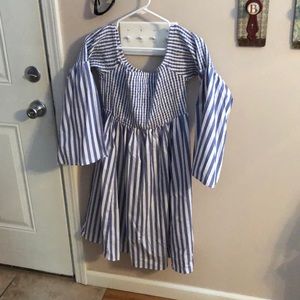 Torrid size 1 off the shoulder blue striped dress